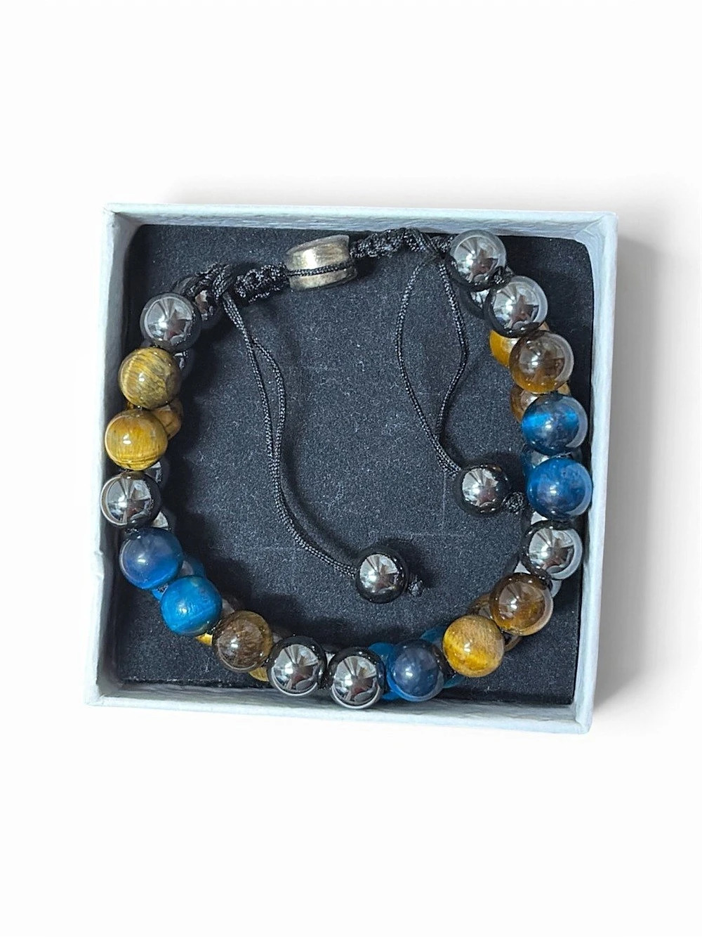 Beaded Bracelet in Blue & Brown